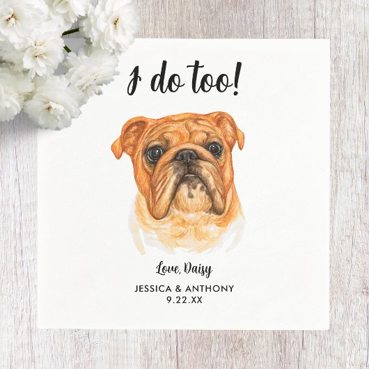 Dog Wedding Cocktail Napkins Serviette