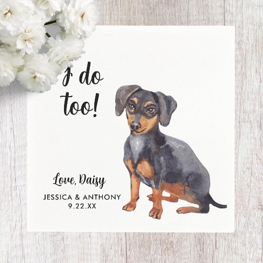 Dog Wedding Cocktail Napkins Serviette