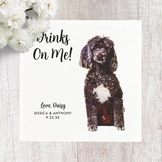 Dog Wedding Cocktail Napkins Serviette