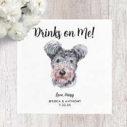 Dog Wedding Cocktail Napkins Serviette