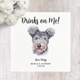 Dog Wedding Cocktail Napkins Serviette