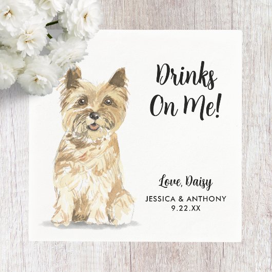 Dog Wedding Cocktail Napkins Serviette