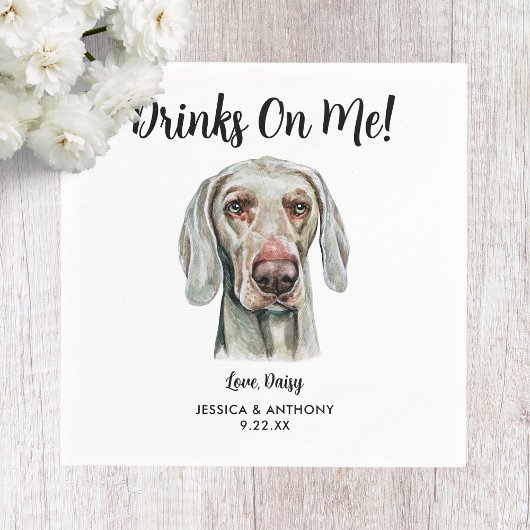 Dog Wedding Cocktail Napkins Serviette