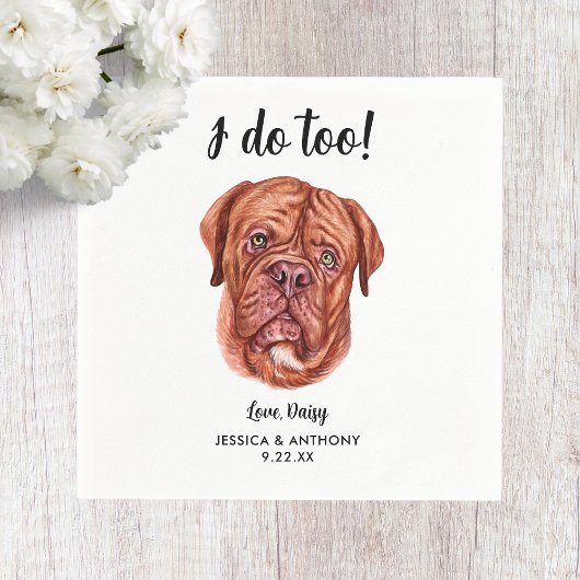 Dog Wedding Cocktail Napkins Serviette