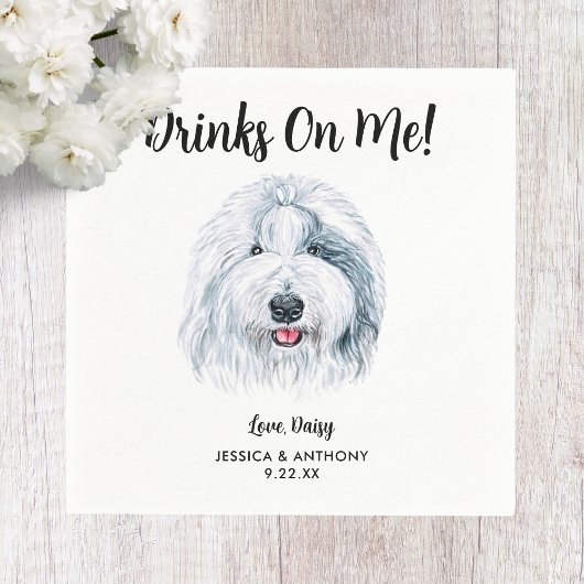 Dog Wedding Cocktail Napkins Serviette