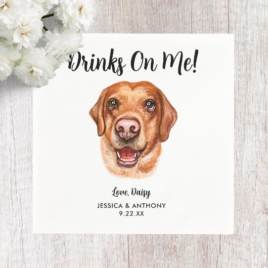 Dog Wedding Cocktail Napkins Serviette