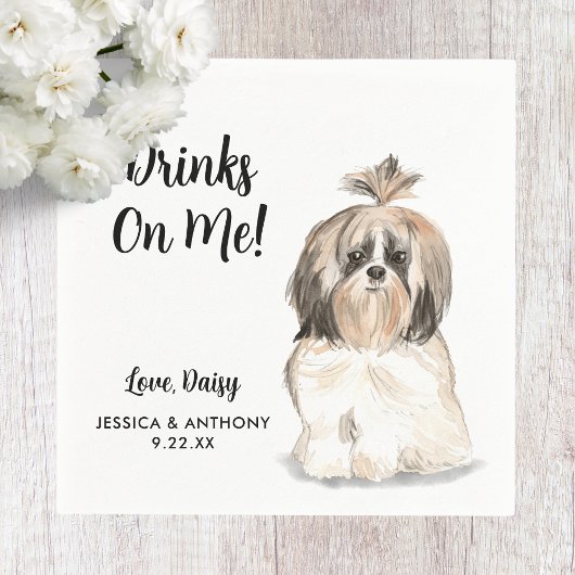 Dog Wedding Cocktail Napkins Serviette