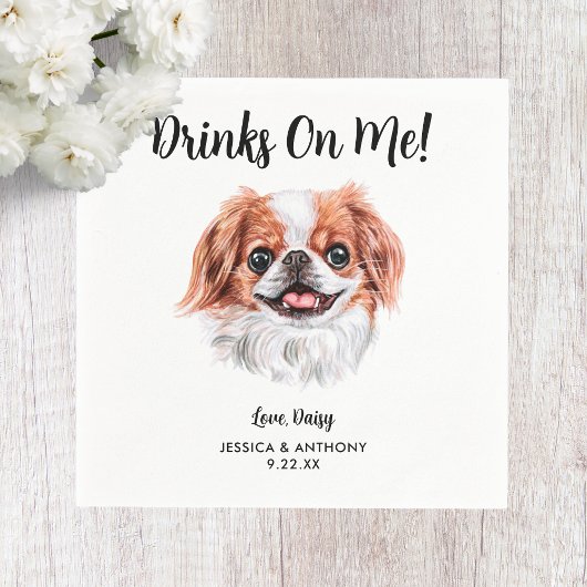 Dog Wedding Cocktail Napkins Serviette
