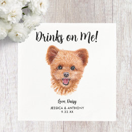 Dog Wedding Cocktail Napkins Serviette