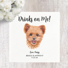Dog Wedding Cocktail Napkins Serviette