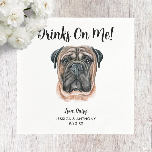 Dog Wedding Cocktail Napkins Serviette