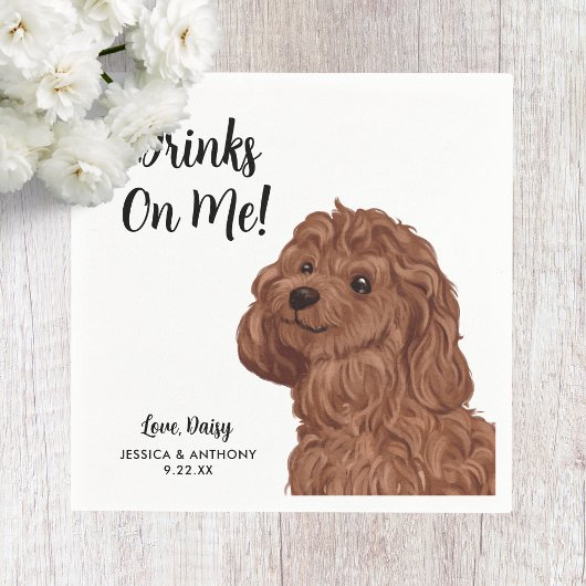 Dog Wedding Cocktail Napkins Serviette