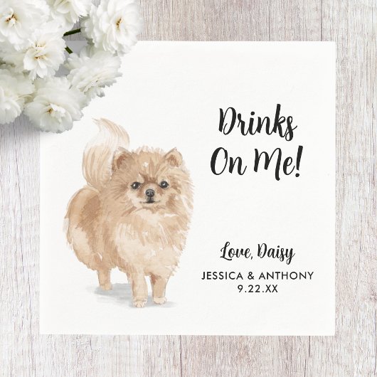 Dog Wedding Cocktail Napkins Serviette