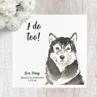 Dog Wedding Cocktail Napkins Serviette