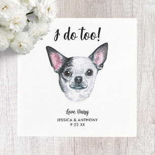 Dog Wedding Cocktail Napkins Serviette