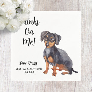 Dog Wedding Cocktail Napkins Serviette