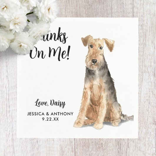 Dog Wedding Cocktail Napkins Serviette