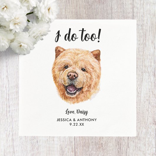 Dog Wedding Cocktail Napkins Serviette