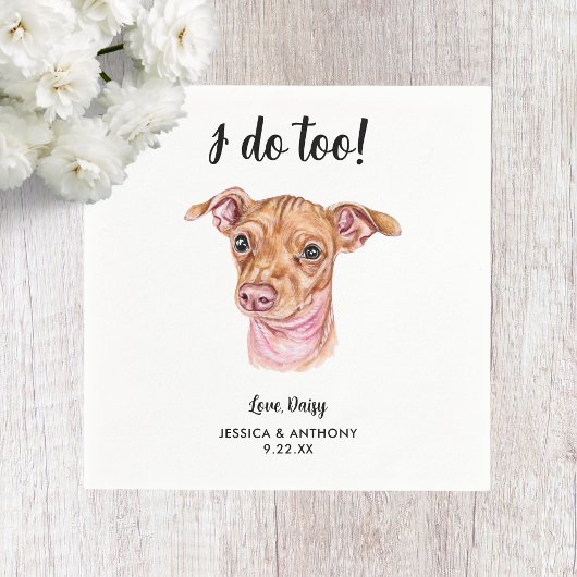 Dog Wedding Cocktail Napkins Serviette