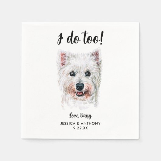 Dog Wedding Cocktail Napkins Serviette (Vorderseite)