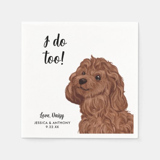 Dog Wedding Cocktail Napkins Serviette (Vorderseite)