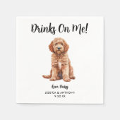 Dog Wedding Cocktail Napkins Serviette (Vorderseite)