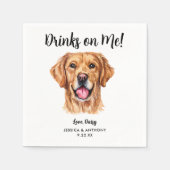 Dog Wedding Cocktail Napkins Serviette (Vorderseite)