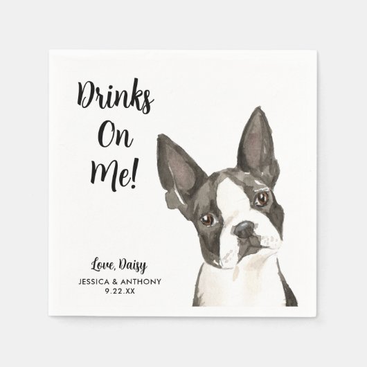 Dog Wedding Cocktail Napkins Serviette (Vorderseite)