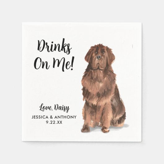 Dog Wedding Cocktail Napkins Serviette (Vorderseite)