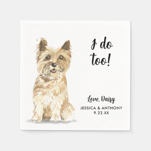 Dog Wedding Cocktail Napkins Serviette (Vorderseite)