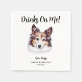 Dog Wedding Cocktail Napkins Serviette (Vorderseite)