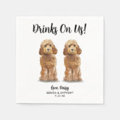 Dog Wedding Cocktail Napkins Serviette (Vorderseite)