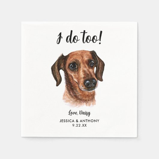 Dog Wedding Cocktail Napkins Serviette (Vorderseite)