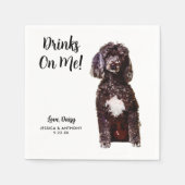 Dog Wedding Cocktail Napkins Serviette (Vorderseite)