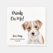 Dog Wedding Cocktail Napkins Serviette (Vorderseite)