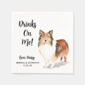 Dog Wedding Cocktail Napkins Serviette (Vorderseite)