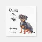 Dog Wedding Cocktail Napkins Serviette (Vorderseite)