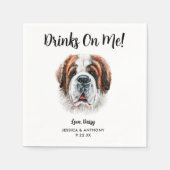 Dog Wedding Cocktail Napkins Serviette (Vorderseite)