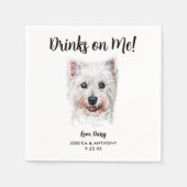 Dog Wedding Cocktail Napkins Serviette (Vorderseite)