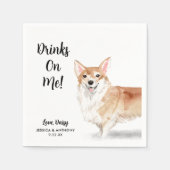 Dog Wedding Cocktail Napkins Serviette (Vorderseite)