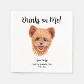 Dog Wedding Cocktail Napkins Serviette (Vorderseite)