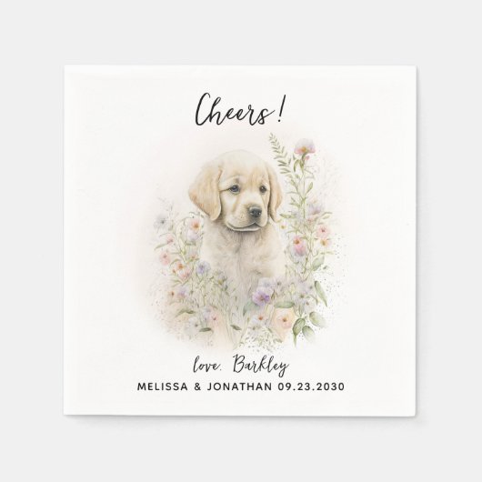 Dog Wedding Cocktail Serviette (Vorderseite)