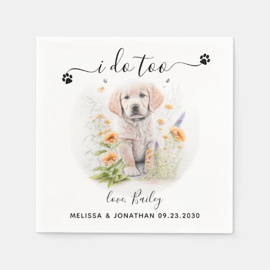 Dog Wedding Cocktail Serviette (Vorderseite)