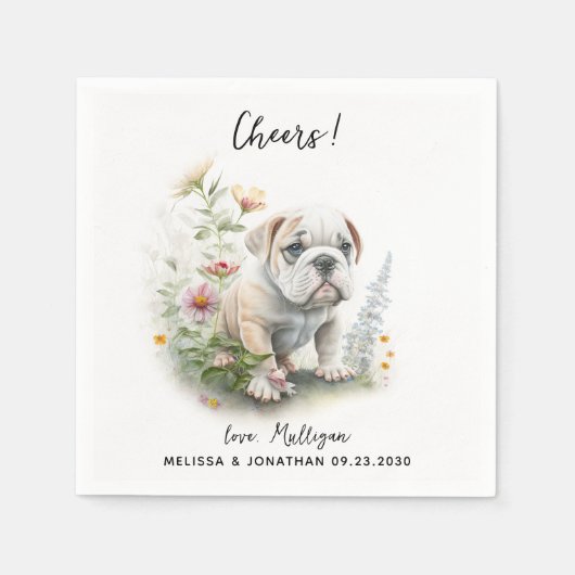 Dog Wedding Cocktail Serviette (Vorderseite)