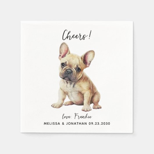 Dog Wedding Cocktail Serviette (Vorderseite)