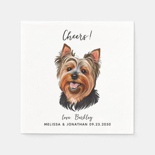 Dog Wedding Cocktail Serviette (Vorderseite)