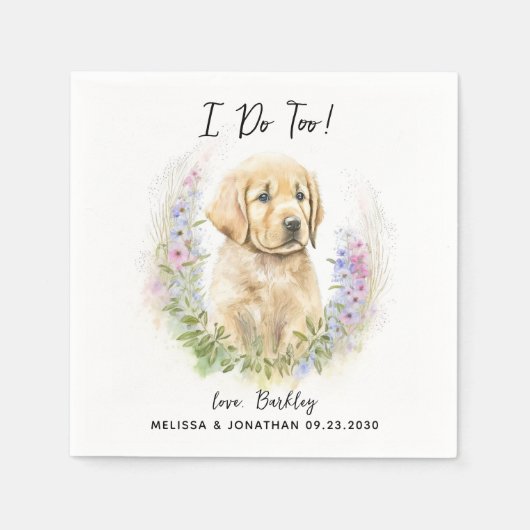 Dog Wedding Cocktail Serviette (Vorderseite)