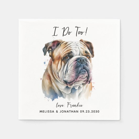 Dog Wedding Cocktail Serviette (Vorderseite)