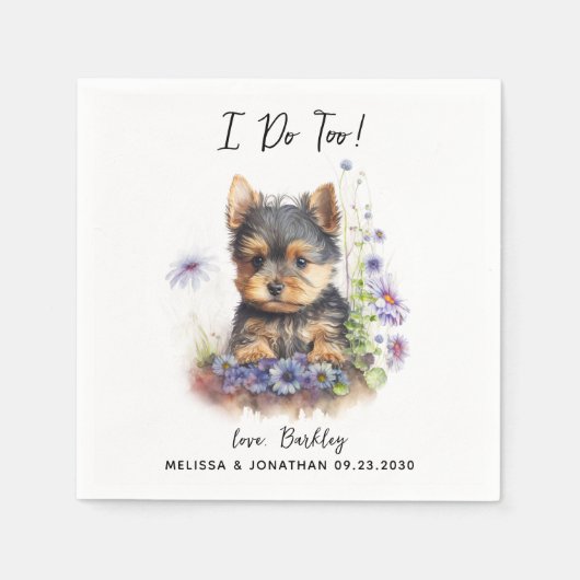 Dog Wedding Cocktail Serviette (Vorderseite)