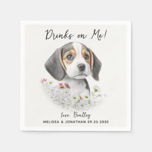 Dog Wedding Cocktail Serviette